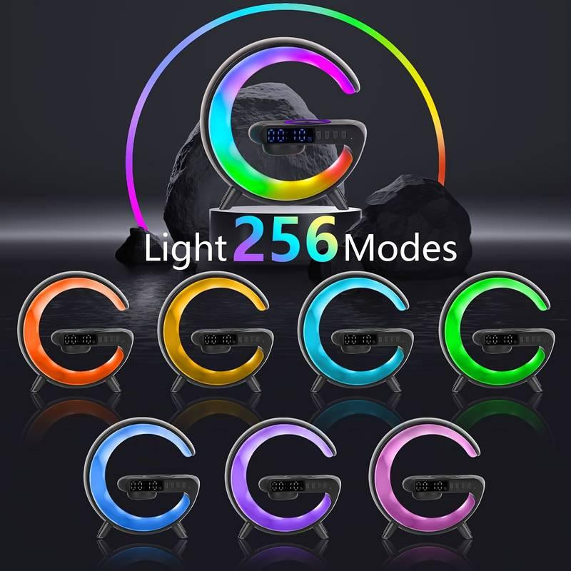 Lampe LED intelligente, chargeur sans fil 4 en 1, veilleuse, réveil et haut-parleur Bluetooth