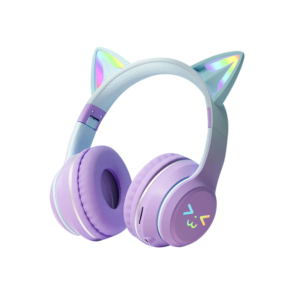 Casque Écouteurs Bluetooth sans fil - microphone - LED - stéréo