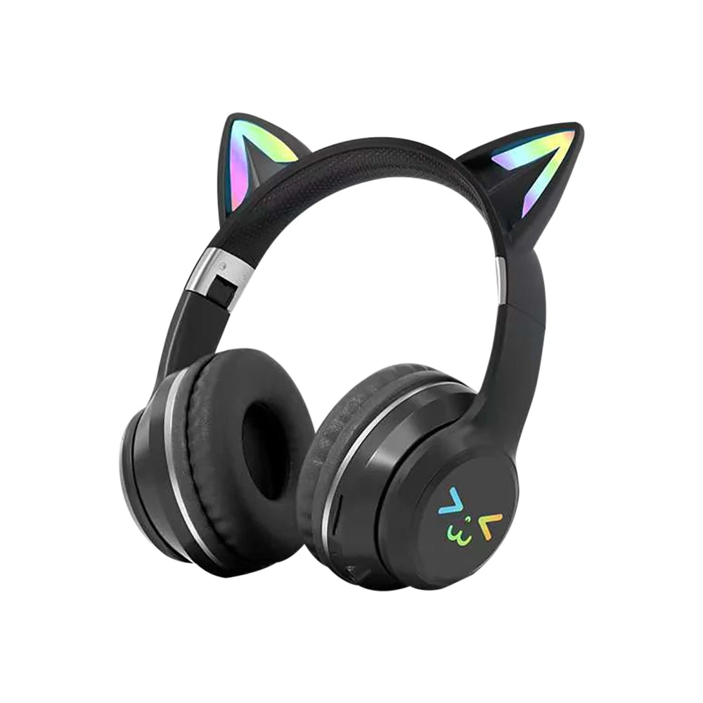 Casque Écouteurs Bluetooth sans fil - microphone - LED - stéréo
