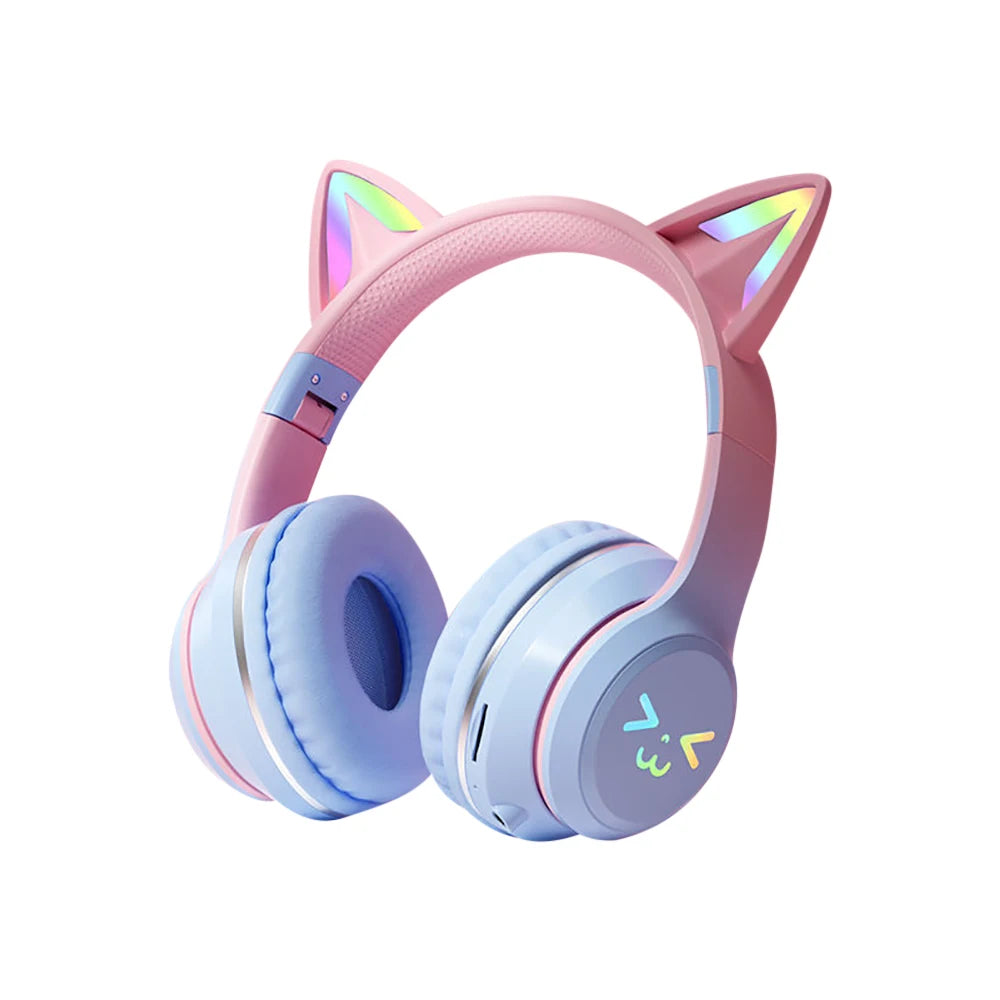 Casque Écouteurs Bluetooth sans fil - microphone - LED - stéréo